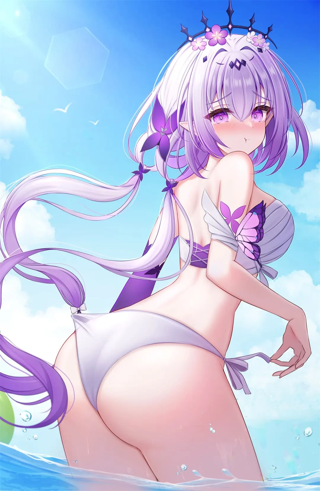 【插画精选】蔚蓝档案 妃咲 星穹铁道 遐蝶 流萤 双马尾奶牛比基尼 会员动漫美图推荐（共46张）