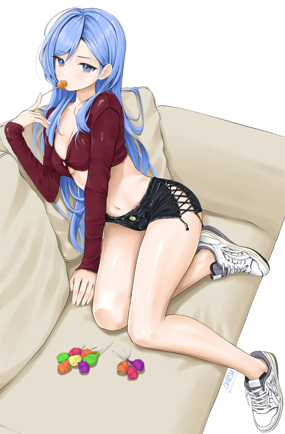 【插画精选】长发少女 热裤 碧蓝档案 空崎日奈 会员美图推荐