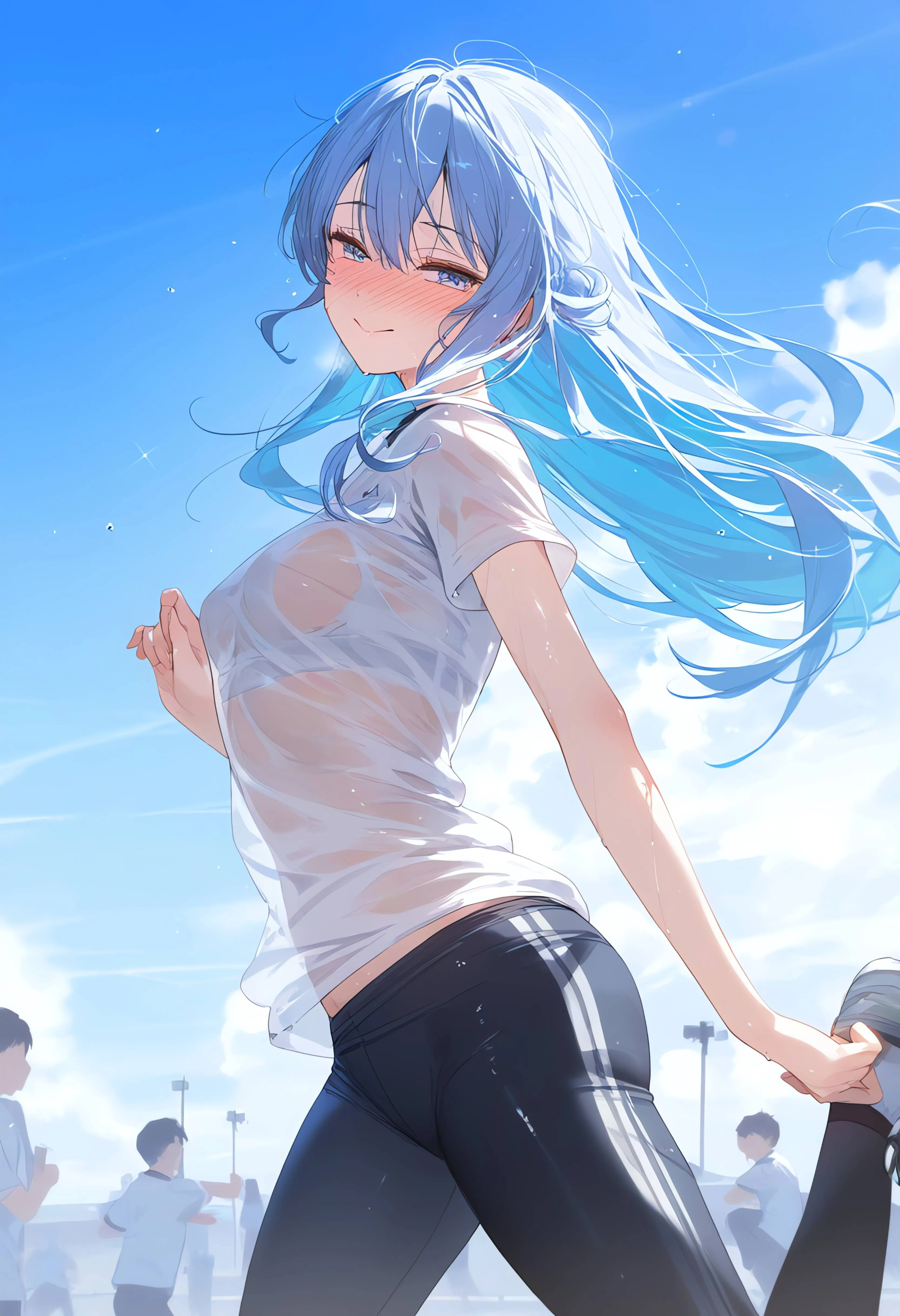 图片[15]-【AI特辑】虚拟主播 星街すいせい 蓝色头发 泳装 会员插画推荐（15张）-鹿星语