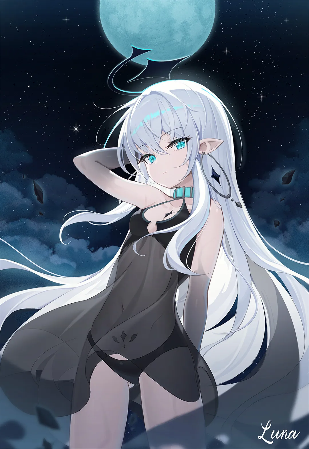 图片[5]-【画师精选】金发少女 恶魔娘 白色过膝袜 双马尾少女 日本插画师KIRA的美图作品推荐（33张）-鹿星语