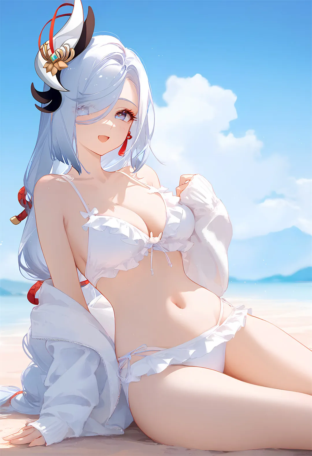 图片[3]-【AI精选】初音未来 兔女郎 原神 申鹤 星穹铁道 流萤 白毛兽耳少女 会员插画推荐(75张）-鹿星语