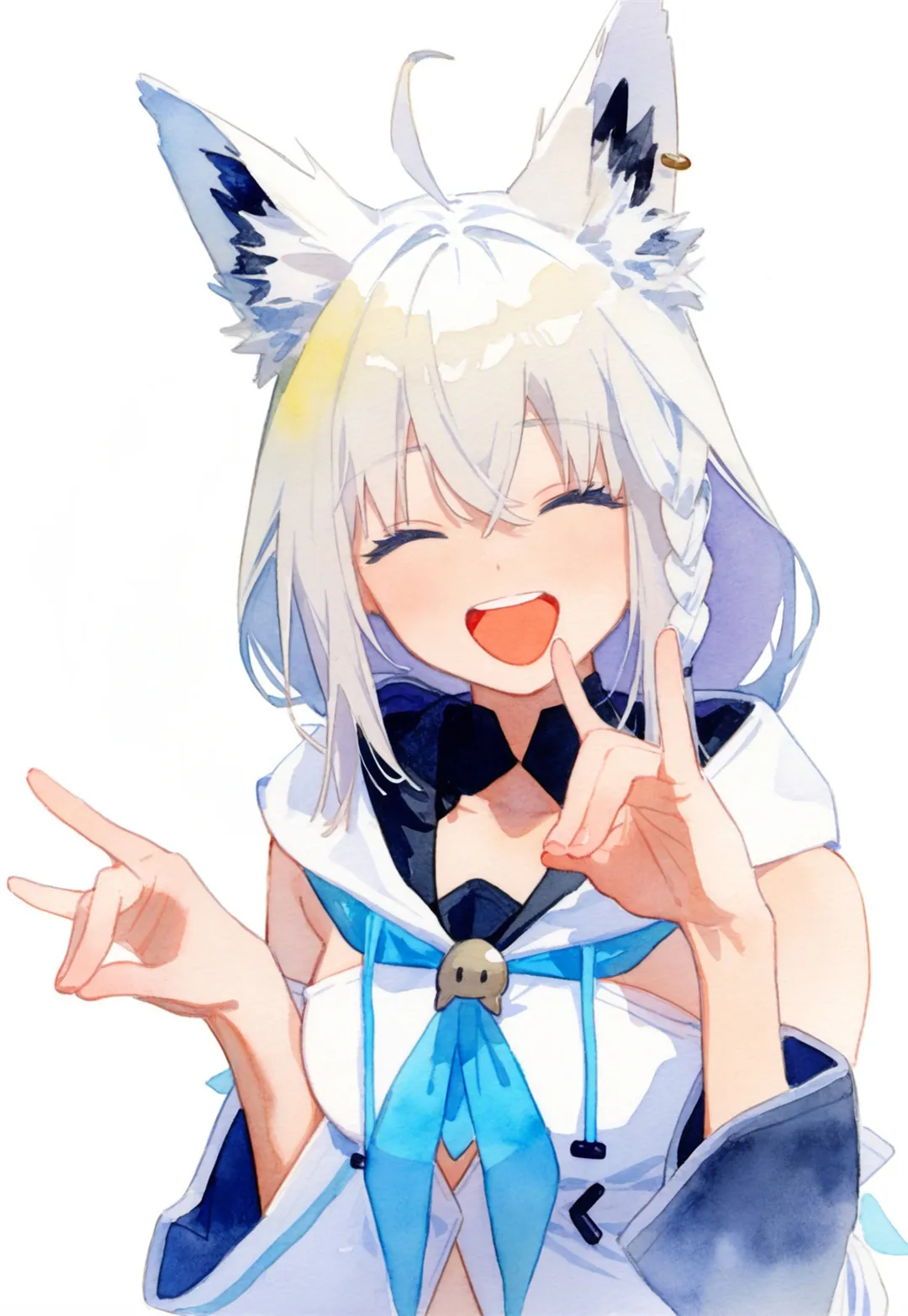 图片[4]-【AI精选】初音未来 兔女郎 原神 申鹤 星穹铁道 流萤 白毛兽耳少女 会员插画推荐(75张）-鹿星语