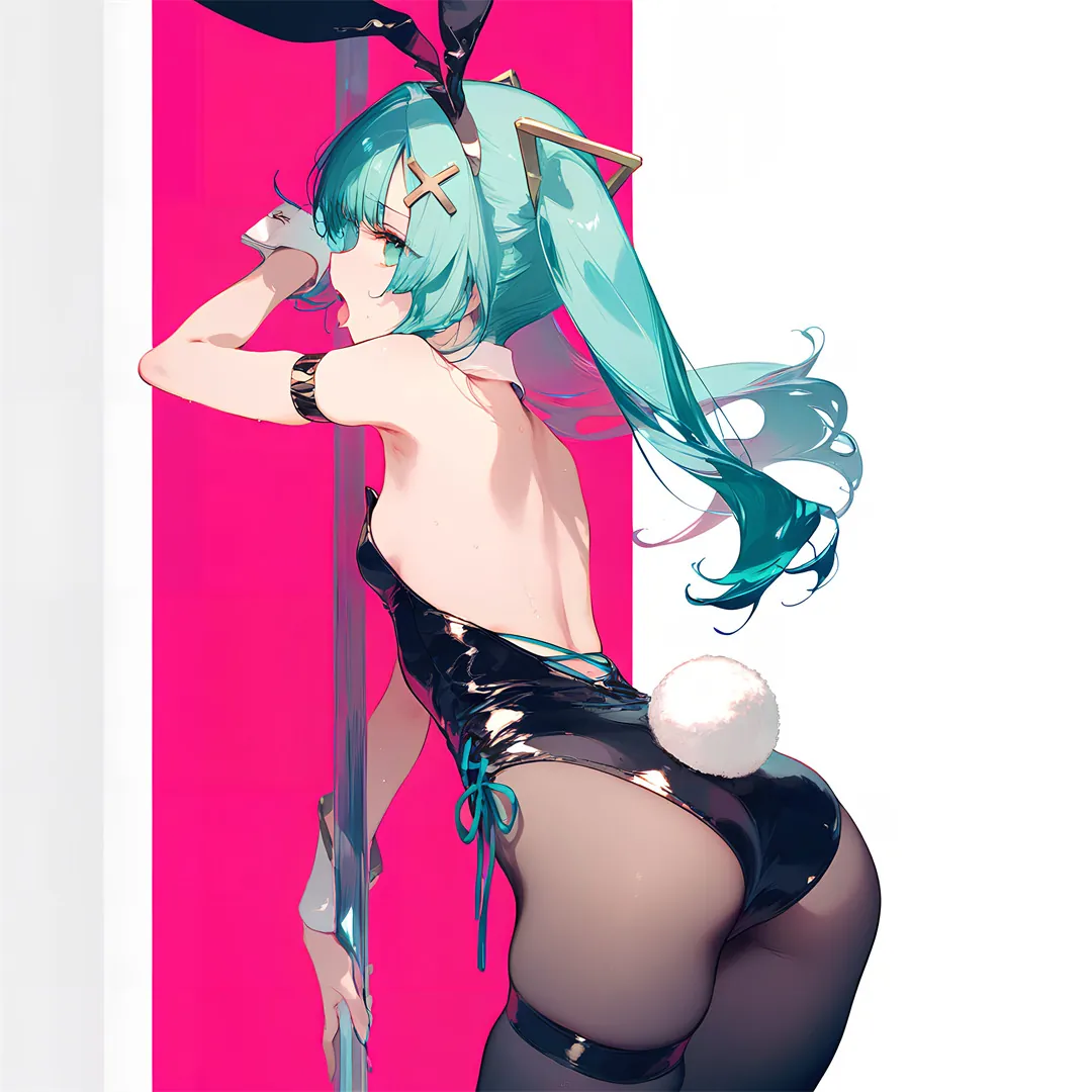 图片[7]-【AI精选】初音未来 兔女郎 原神 申鹤 星穹铁道 流萤 白毛兽耳少女 会员插画推荐(75张）-鹿星语