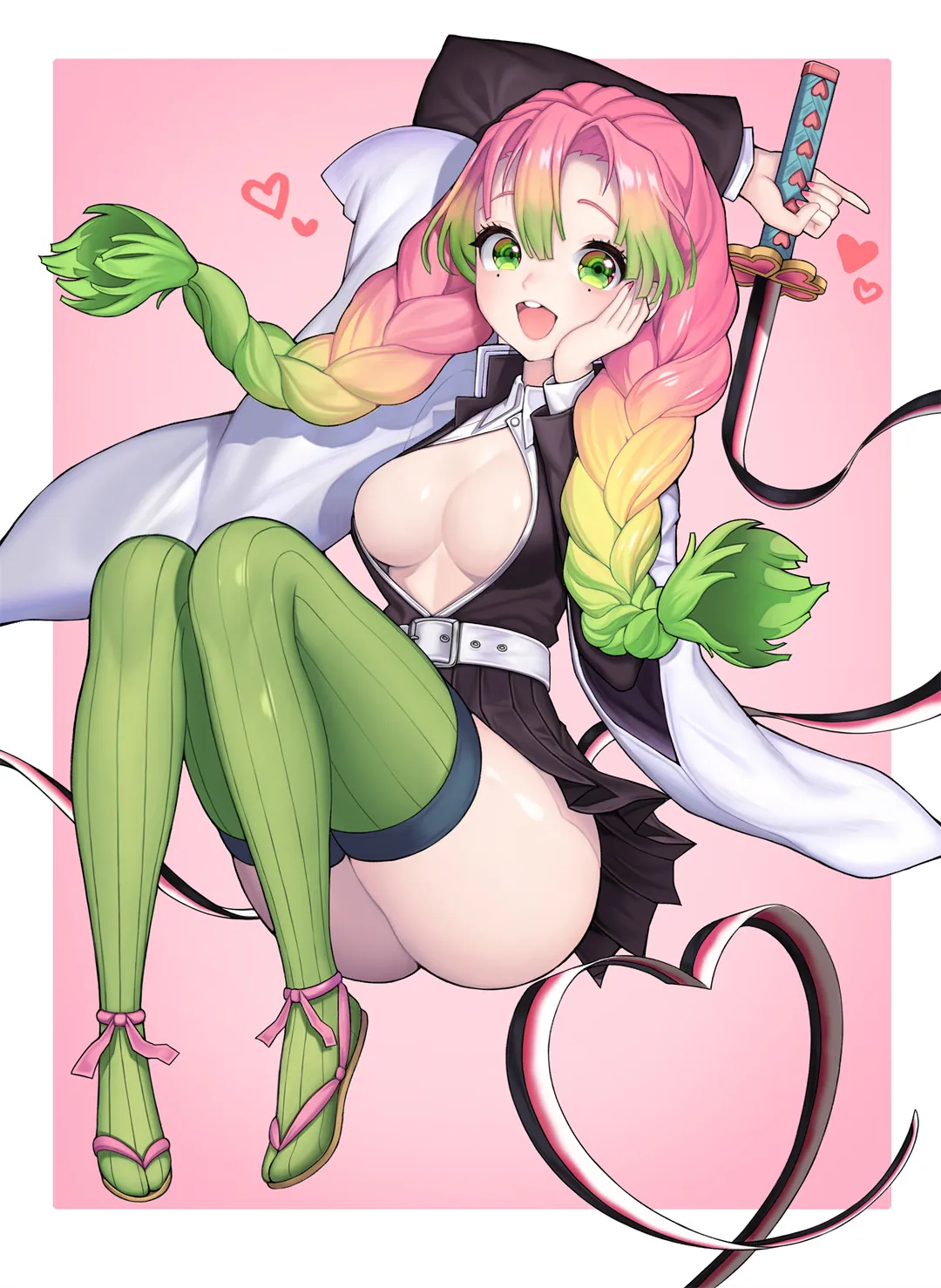 图片[2]-【画师精选】鬼灭之刃 甘露寺蜜璃 碧蓝航线 柴郡 YuRi的插画美图作品推荐-鹿星语