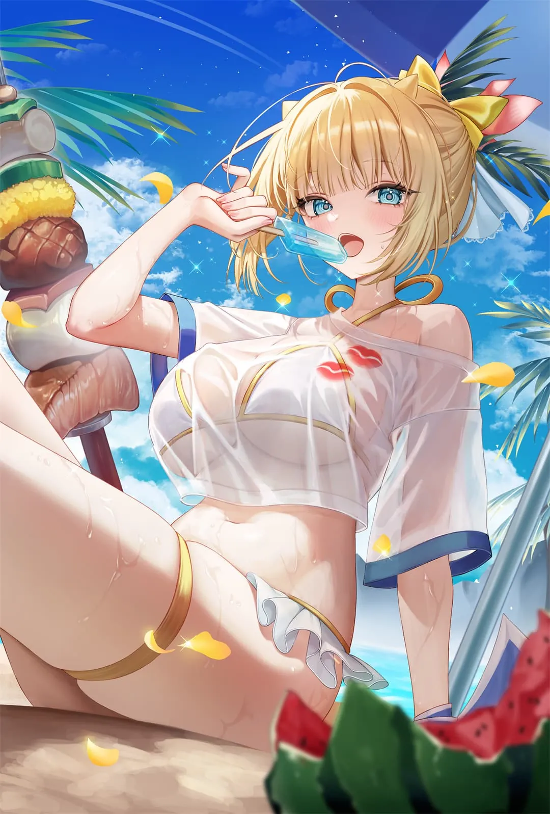 图片[5]-【插画精选】星穹铁道 流萤 初音未来 米塔 海边比基尼雪糕 会员动漫美图推荐-鹿星语