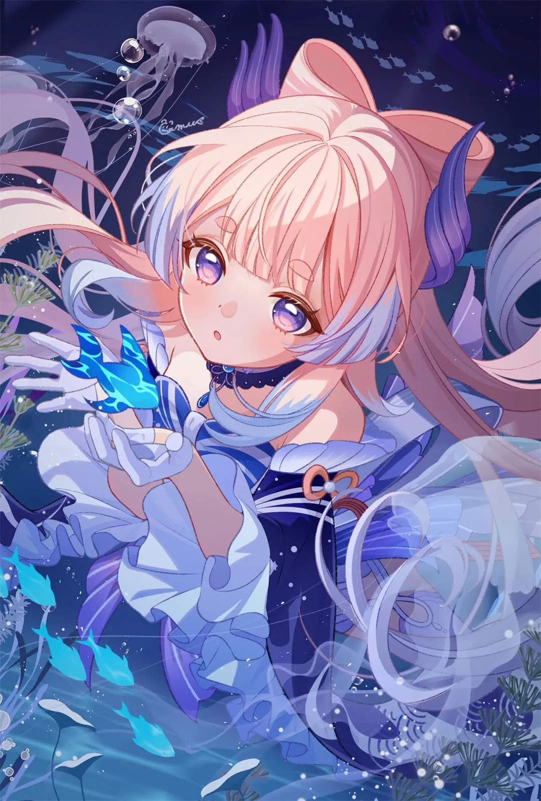 图片[6]-【插画美图】原神 珊瑚宫心海 鸣潮 菲比 蔚蓝档案 圣园弥香 阿罗娜 绝区零 伊芙琳 虚拟主播 拉欧拉 动漫壁纸推荐（50张）-鹿星语